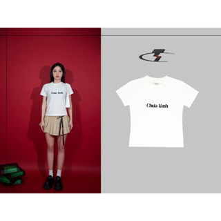  Áo Baby Tee TRAFFY Thun Co Giãn Nhiều Thoáng Mát Thấm Hút Mồ Hôi Ôm Cơ Thể Nữ Phối Màu Trắng Chữ Đen 