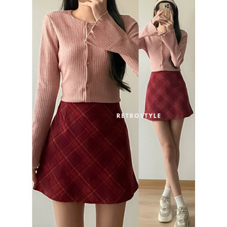 Chân váy dạ kẻ vintage - retrostyle - cvdake189_p0k2