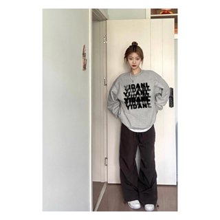 Áo sweater nữ in chữ đè Jidanl Mat25 - Phong cách trẻ trung năng động