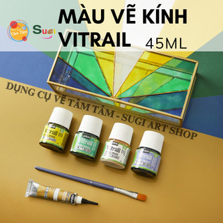 [ TÂM TÂM ] Màu vẽ Kính Pebeo Vitrail , Màu vẽ trang trí thủy tinh , kính
