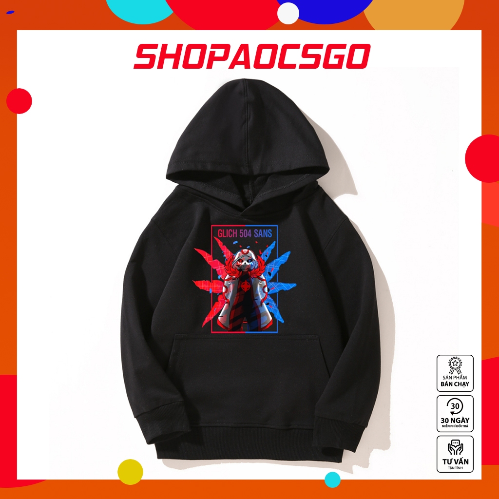 BST mẫu Áo Sans Hoodie Sans 404 Sans 707 màu đen cực hot cho bé, giá cực rẻ