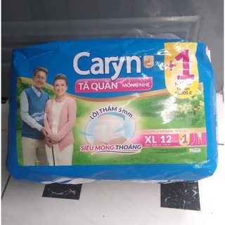 Tã Quần Caryn người già size XL12 + 1 miếng mỏng nhẹ