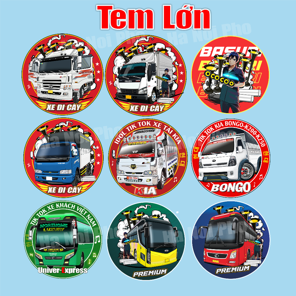 Cặp 02 Logo Dán Xe tải Hyundai HD360, QKR, Kèn hơi Basuri, K165, K250, Thaco Mobihome, kích thước 16