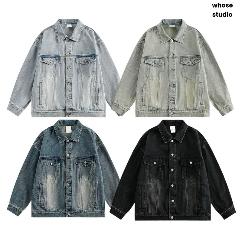 DENIM JACKET SMOKE GREY - Áo khoác jeans
