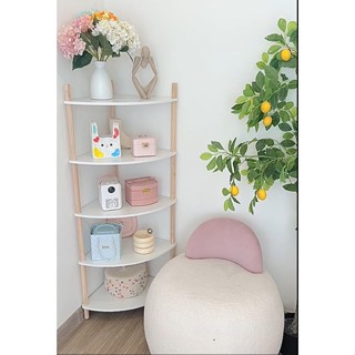 kệ góc tường tam giác 2 3 4 5 tầng decor hiện đại, kệ gỗ màu trắng xinh xắn lắp ráp cực đơn giản - DeanHouse