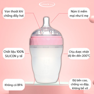Bình sữa silicon kim cương Gluck baby MMD 240ml