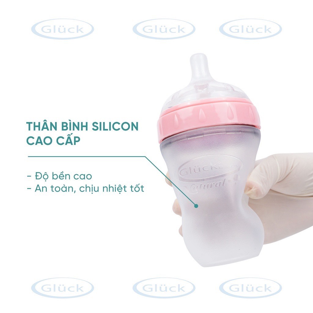 Bình sữa silicon kim cương Gluck baby MMD 240ml