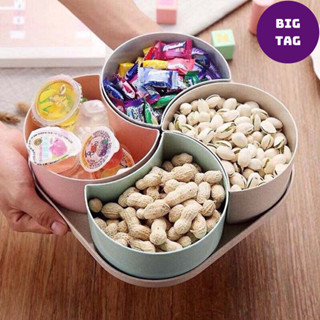  khay đựng bánh kẹo tết 4 ngăn đựng hoa quả tiện lợi hộp mứt nhựa lúa mạch 5636 