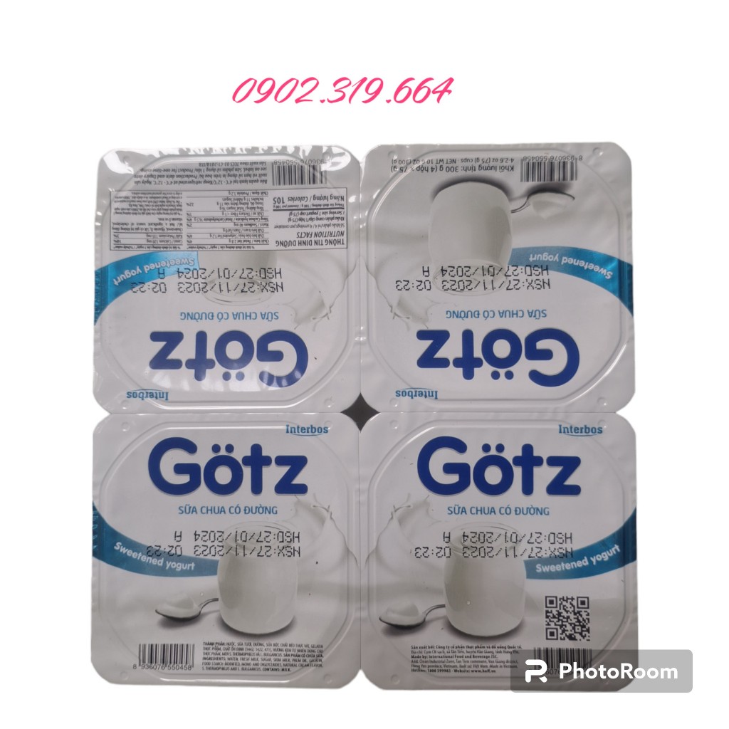 Sữa chua Gotz có đường thùng 12 lốc