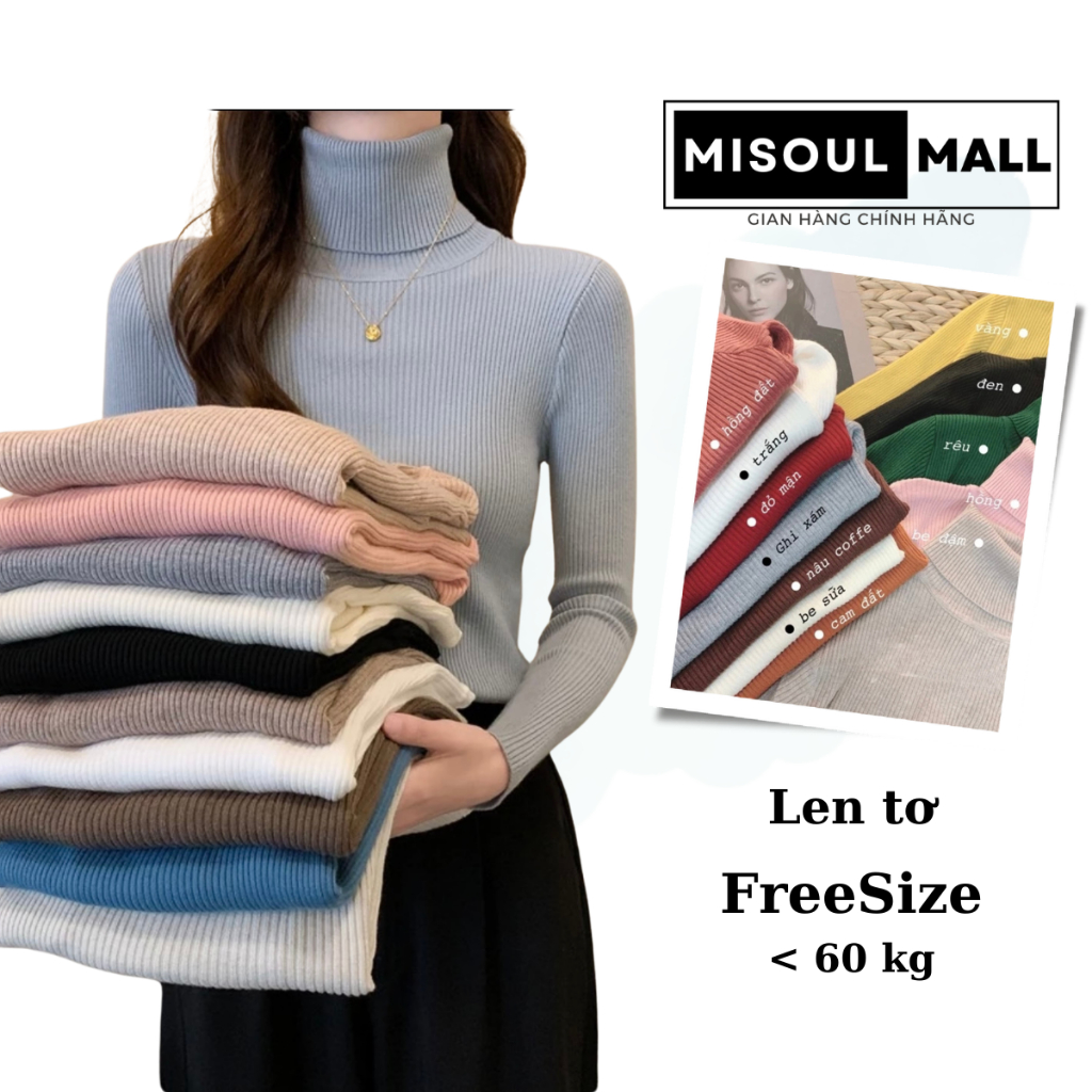 Áo len tăm cổ lọ MiSoul Mall áo len cao cổ giữ nhiệt nhiều màu cho nữ 106