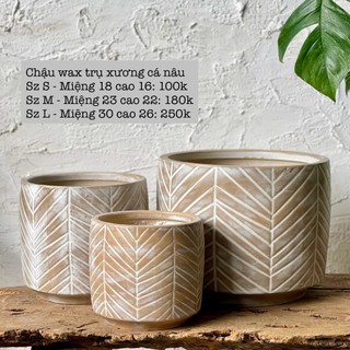 Chậu gốm trụ rustic nhiều họa tiết, nhiều màu sắc trồng cây kiểng decor trang trí Vườn Gốm - The Garden