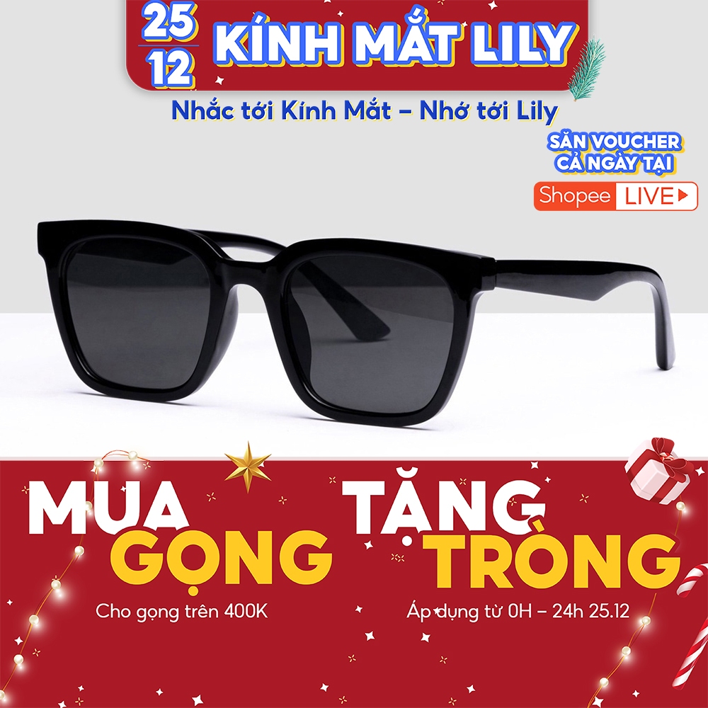 Kính mát nam nữ LILYEYEWEAR mắt vuông chống UV400 nhựa cao cấp thời trang BST Hè Ma23ty