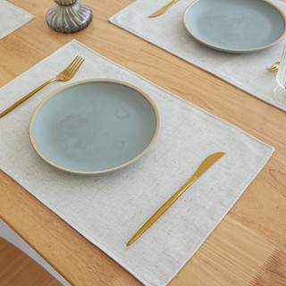 Khăn/tấm lót chén đĩa trải bàn decor mộc, khăn vải viền ren size 35*45cm