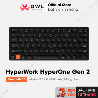 Bàn phím không dây HyperWork HyperOne Gen 2 | KB1 G2 (Hàng chính hãng) - Kết nối không dây qua Bluetooth và Wireless 2.4