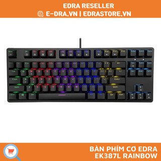 Bàn phím cơ E-Dra EK387L led rainbow Huano Switch - Hàng chính hãng