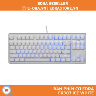 Bàn phím cơ e-dra ek387 ice white huano - hàng chính hãng