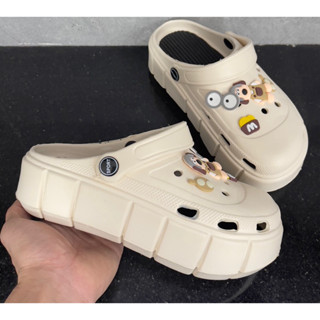 Dép cross nữ, giầy sục cross độn đế 5cm có quai hậu chất liệu EVA có stiker cực dễ thương (TB 9008)