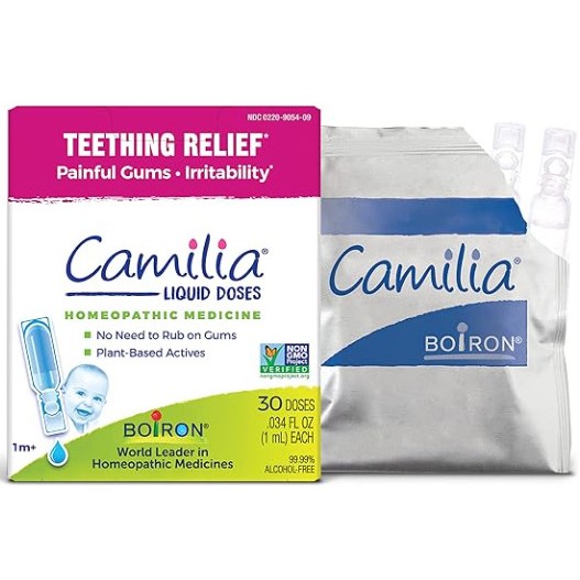 [USA, Hàng Mỹ,30 ống] Muối hỗ trợ mọc răng Boiron Camilia Teething Drops dành cho bé từ 1 tháng tuổi