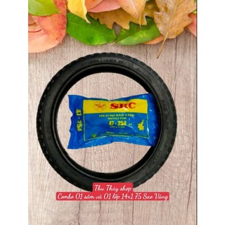 Combo 01 săm và 01 lốp xe đạp trẻ em 14x1.75 sao vàng
