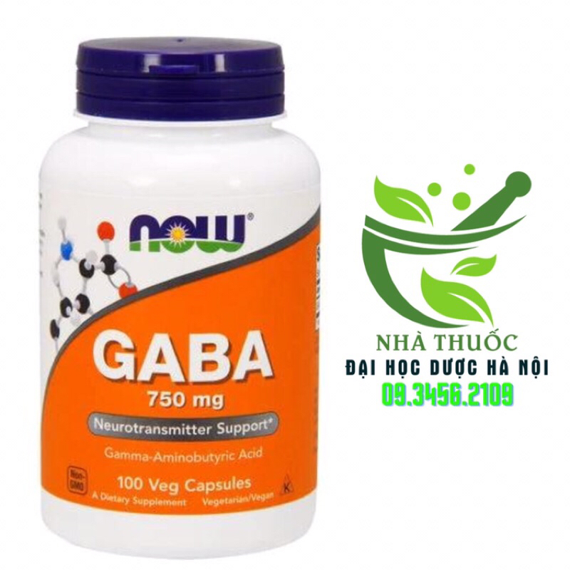 Viên uống NOW FOODs GABA 750mg nhập khẩu MỸ