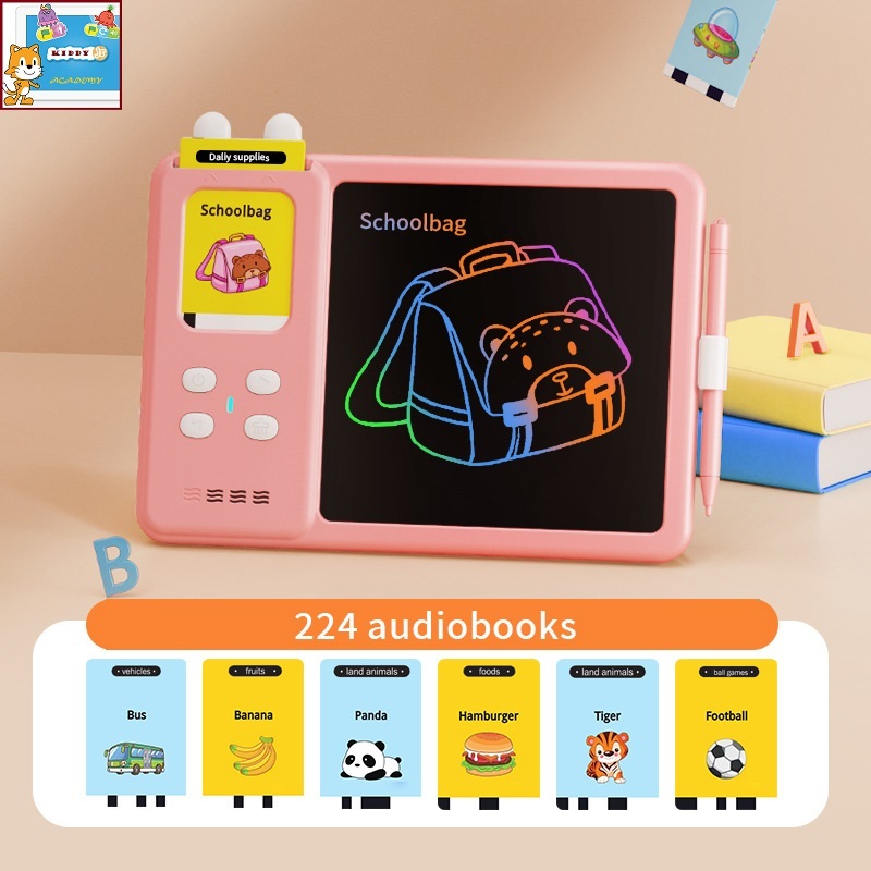 Máy đọc thẻ song ngữ tiếng anh 510 từ vựng cao cấp Tích hợp bảng LCD cho bé học vẽ và có chế độ tự xóa