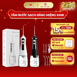 Máy Tăm Nước Kaw 3 Chế Độ Kèm 5 Đầu Xịt Đa Năng Dung Tích 300ml Chính Hãng - Bảo Hành 1 Năm