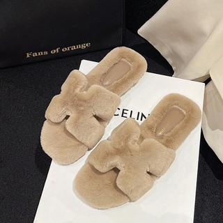 Dép nữ quai ngang chứ H hàng FULLBOX, Dép lông nữ chữ H Đức Phúc