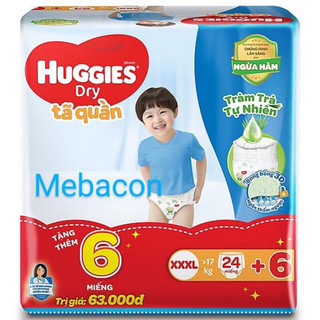 Thanh lý bỉm huggies xxxl 24+6miếng