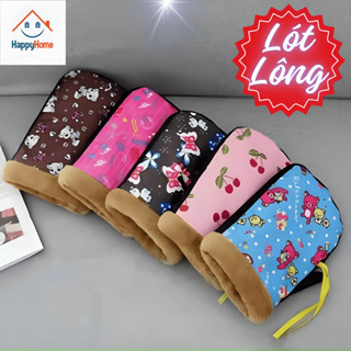 Găng tay đi xe máy mùa đông chống nước chống rét, bao tay xe máy lớp ngoài vải gió chống thấm lớp trong lót lông siêu ấm