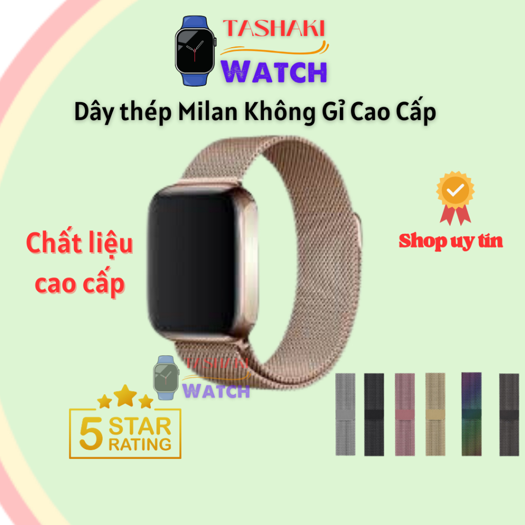 Dây Đeo Đồng Hồ Thông Minh Thép Không Gỉ Milan Ultra Series 9 8 7 6 SE 5 4 3 2 1 Hàng Cao Cấp