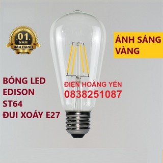 bóng led edison TS64 ánh sáng vàng giả bóng dây tóc