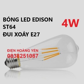 Bóng Đèn Led Dây Tóc Edison ST64 đui e27 đui xoáy