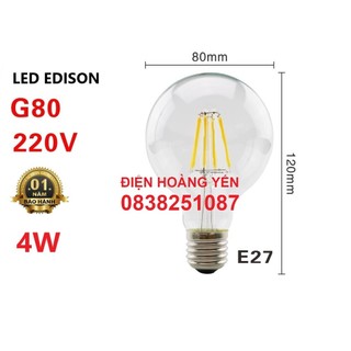 Bóng led edison G80 4w dúng làm bóng trang trí