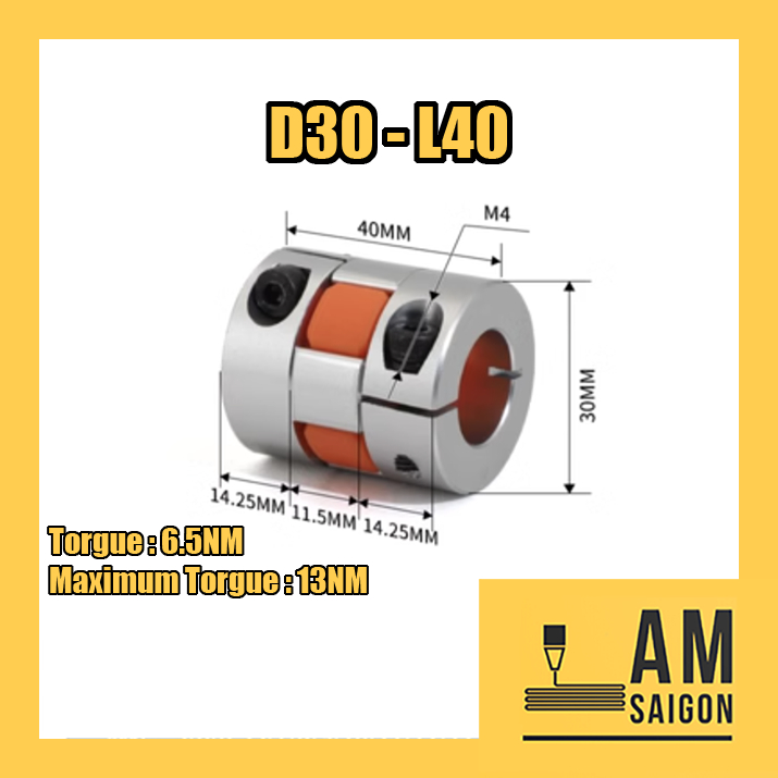 [D30 - L40] - Khớp nối mềm công nghiệp CNC D30-L40 đủ size