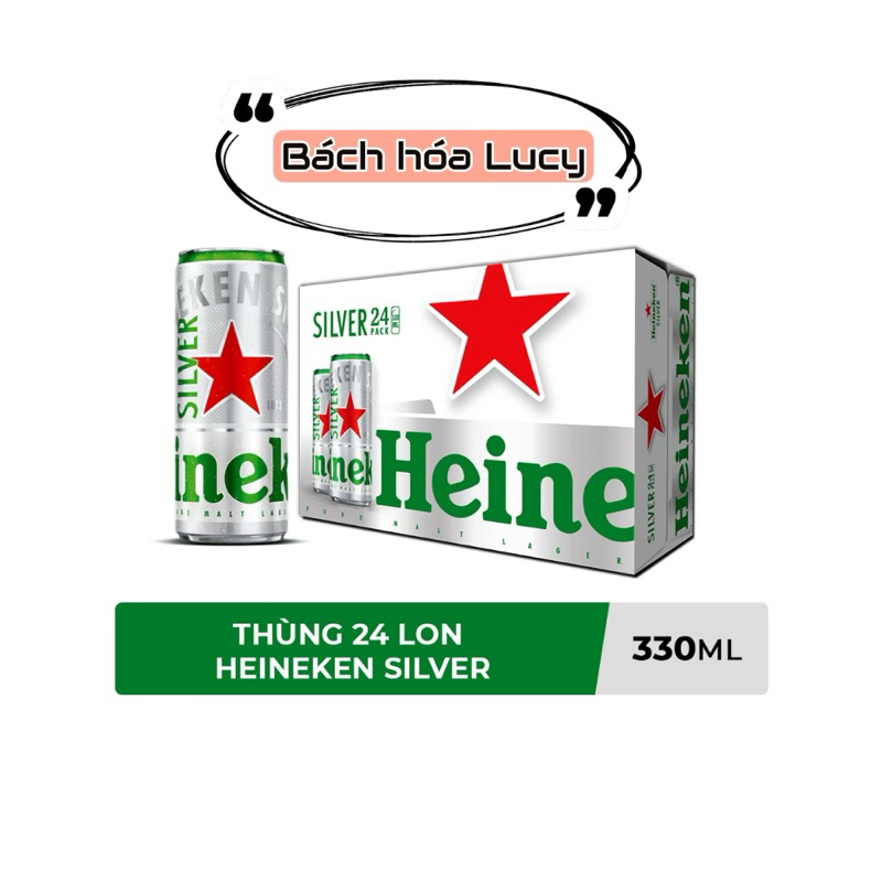 HỎA TỐC HCM - Thùng 24 lon bia Heineken Silver 330ml/lon