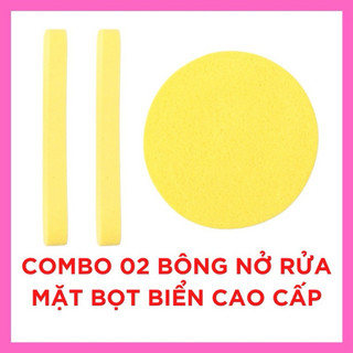 Combo 2 bông nở rửa mặt bọt biển cảo cấp