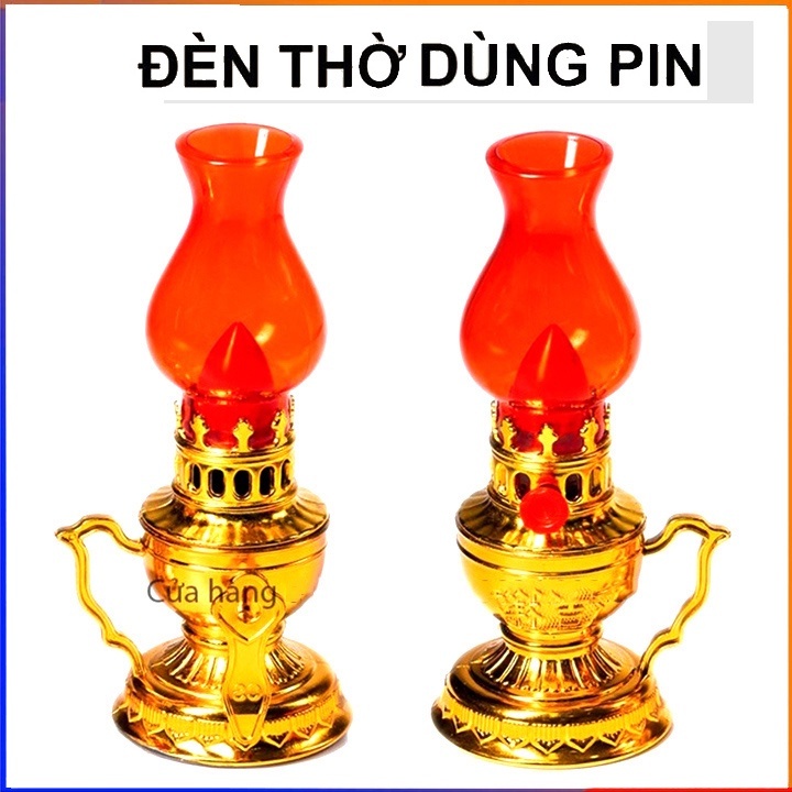  Đèn Thờ Vĩnh Cửu Sử Dụng Pin - Đèn Để Lên Bàn Thờ Trang Nghiêm Tôn Kính - Đèn Thờ Cúng hộp đỏ