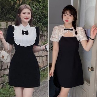 Đầm váy dự tiệc bigsize 50-95 kg phối ren nơ