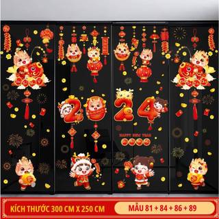 Decal noel 2024 size to in 2 mặt sẵn keo dán cửa kính, tường trang trí noel giáng sinh nhiều mẫu PhucAn wall decor