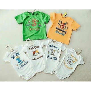Thêu body đầy tháng, sinh nhật, noel, tết cho bé
