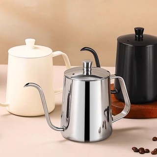 Máy pha cà phê vòi dài bằng thép không gỉ 304 350 ấm đun nước cổ ngỗng có nắp 600ml-ml