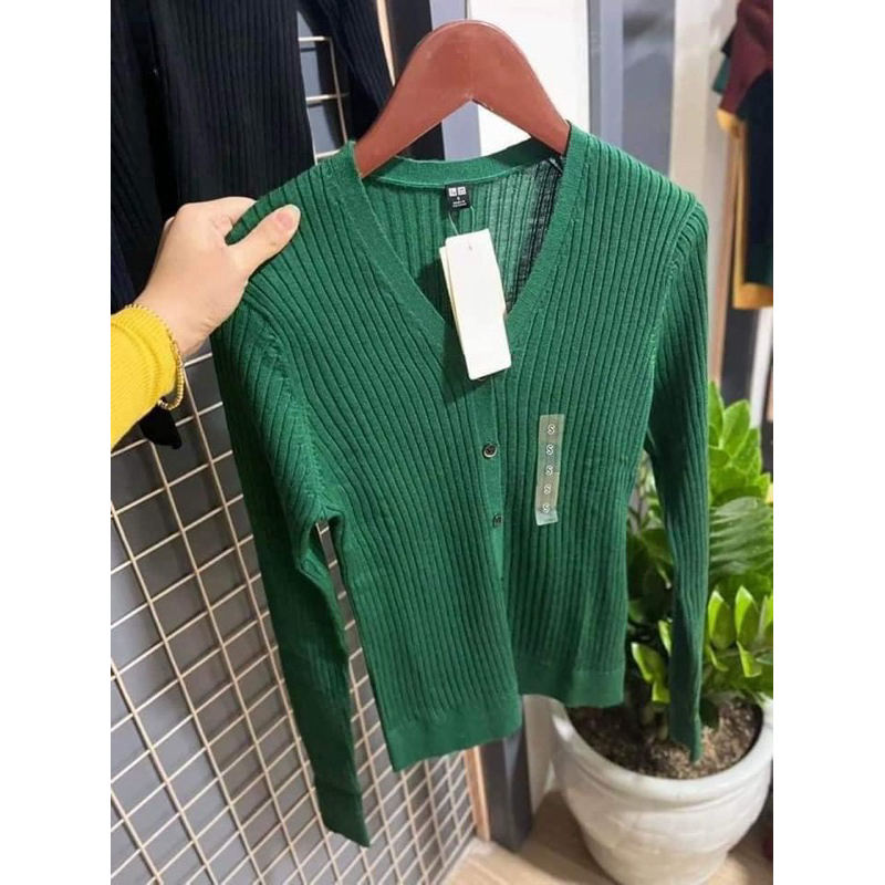 Áo cardigan len merino thun