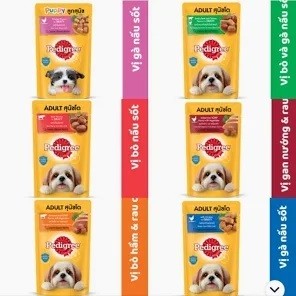 4 gói sốt chó pedigree 130gr mix vị
