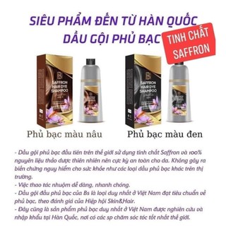 Dầu Gội Phủ Bạc Thảo Dược Đen Tóc Saffron Hàn Quốc 500ML