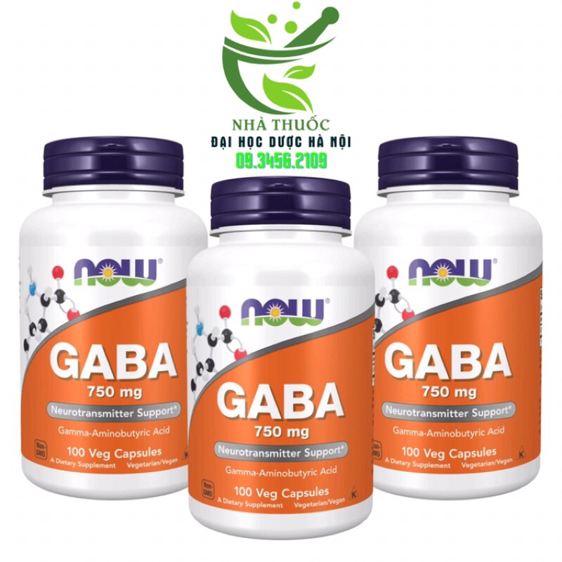 Viên uống NOW FOODs GABA 750mg nhập khẩu MỸ