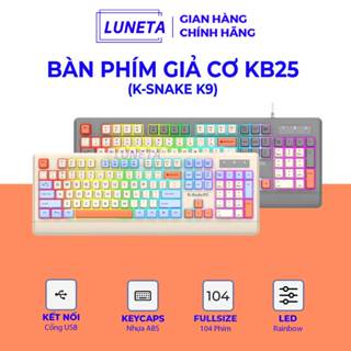 Bàn phím giả cơ LED rainbow xuyên phím, nhiều màu sắc cá tính, thiết kế công thái học K9 LUNETA KB25