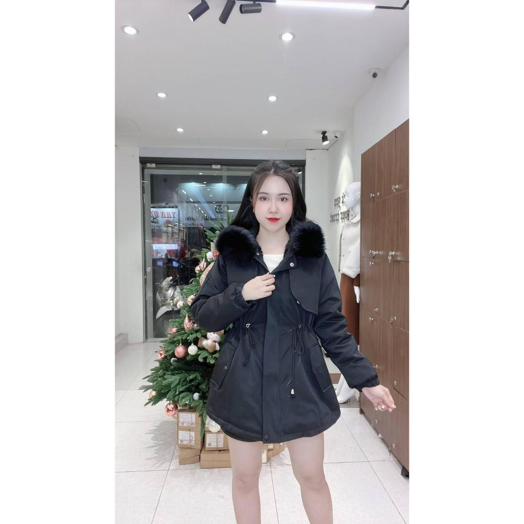 Áo khoác lông Parka kaki nữ đại hàn trần lông dày dặn siêu ấm siêu đẹp phong cách Hàn Quốc Eva Lover 816