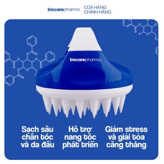 Lược gội đầu massage silicone, tẩy tế bào chết, làm sạch da đầu hiệu quả hàng chính hãng cao cấp Biocarepharm
