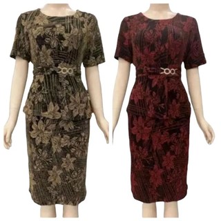 Đầm trung niên đi tiệc dáng ôm vải nhũ ánh kim giấu bụng, Đầm nhũ ôm peplum trung niên che bụng