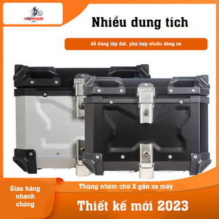 Thùng nhôm gắn sau xe máy, cốp đựng đồ chữ X